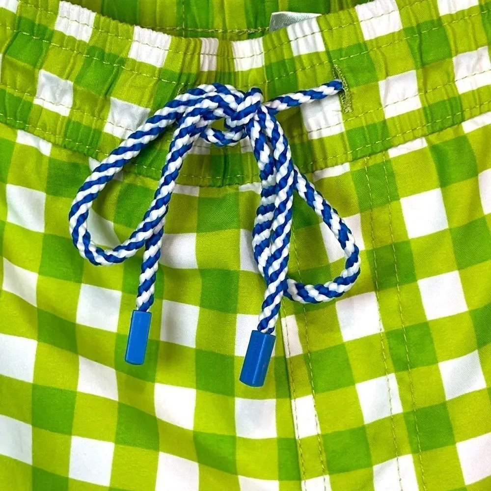 Southern Tide Green Gingham Swim Trunks Checks Size S Coastal Resort Vacation